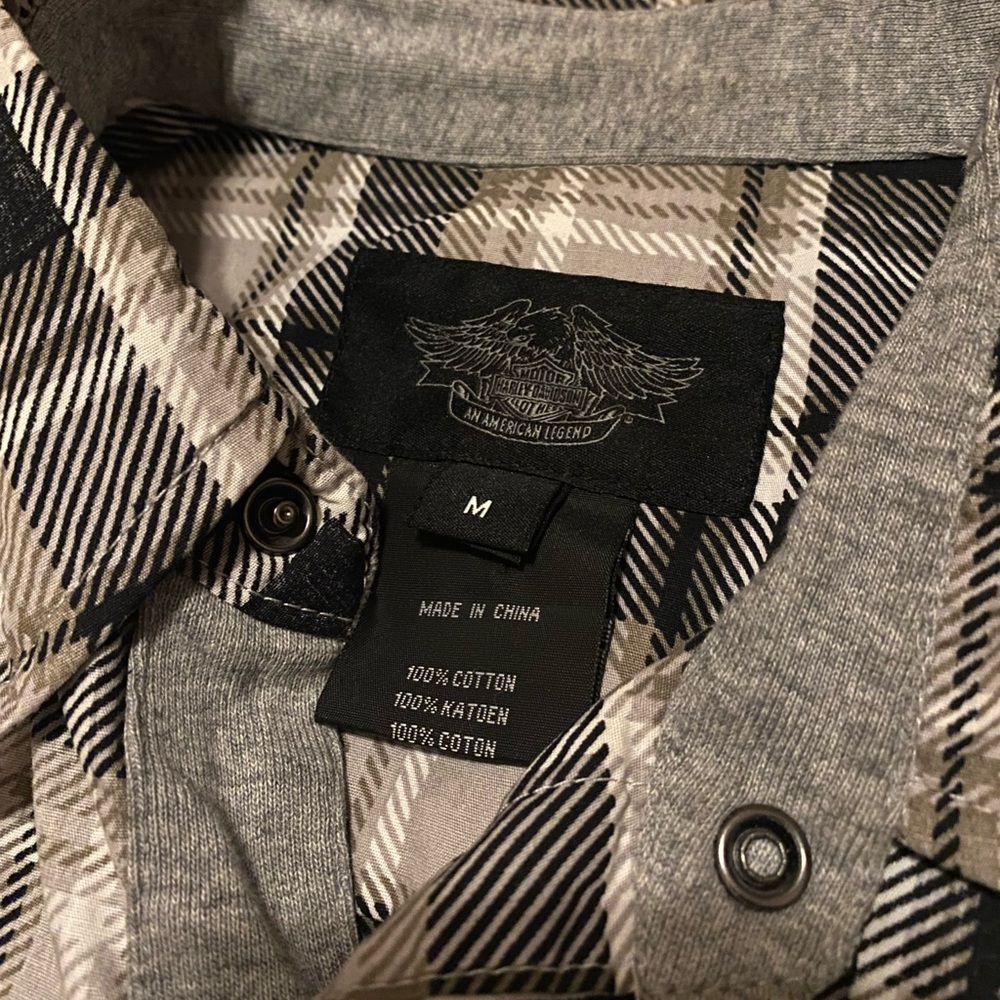 Mens Harley Davidson Flannel Button Up